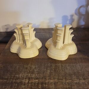 Fiestaware Tripid Candle Holders Yellow 3 1/2" Tall